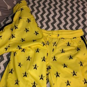 Yellow and black Jeffree Star Track suit set